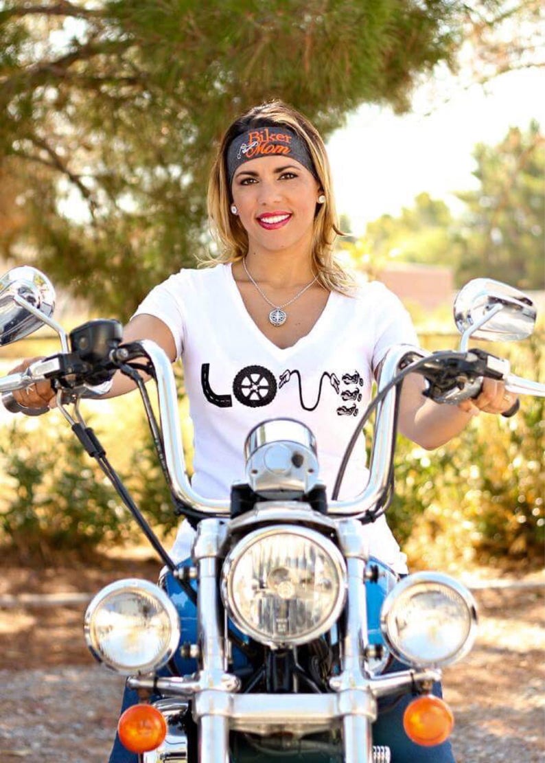 Biker Mom Embroidered Headband Biker Babe Motorcycle Etsy