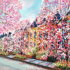 Washington DC Capitol Hill Neighborhood Illustration by Cris Logan Art