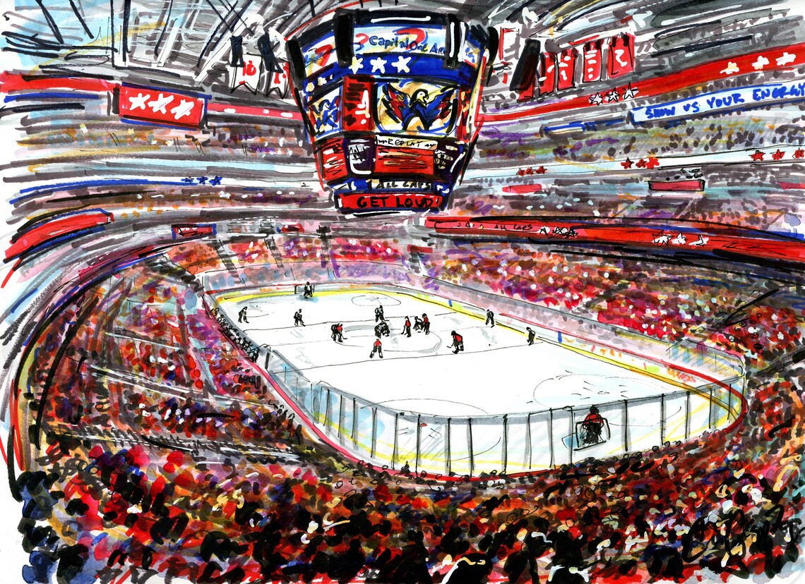 Washington Capitals Capital One Arena Giclee Print by Cris - Etsy