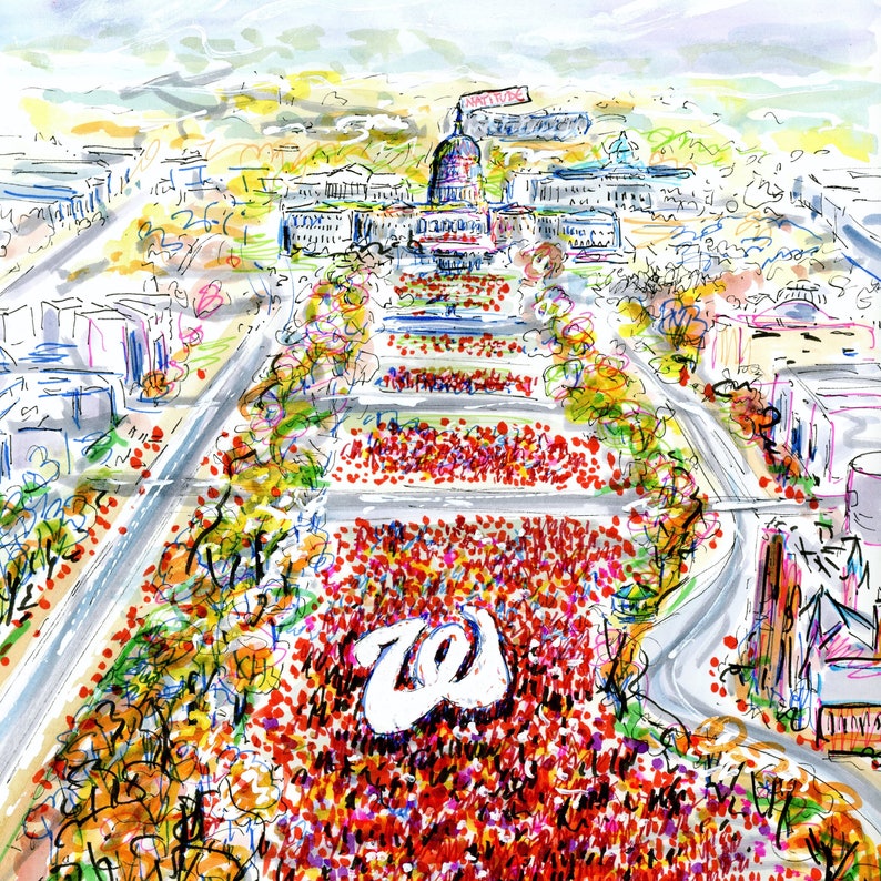 Washington Nationals World Series Inauguration Day Illustration by Cris Clapp Logan image 1