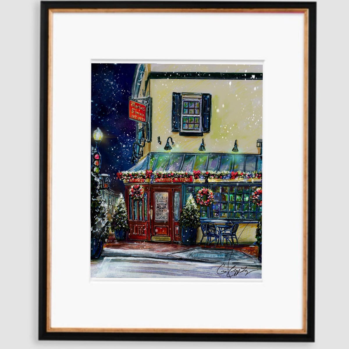 8x10 Historic Martin's Tavern in Snow by Cris Clapp Logan | Etsy