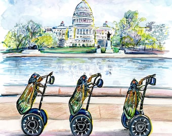 Tourist Season 2021 Brood X Cicadas Illustrated by DMV artist Cris Clapp Logan