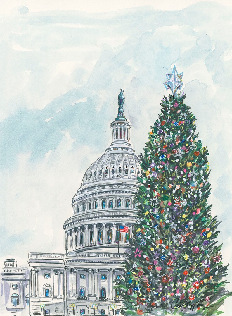 Gicleé Print U.S. Capitol Christmas Tree at Daytime by Cris Clapp Logan Bild 1