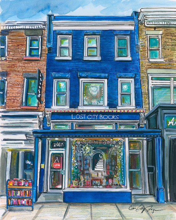 Lost City Books Washington DC Adams Morgan Bookstore Print by Cris