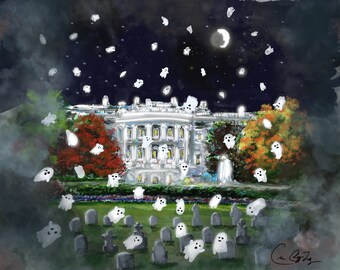 Ghosts at the White House Gicleé Print by Cris Clapp Logan