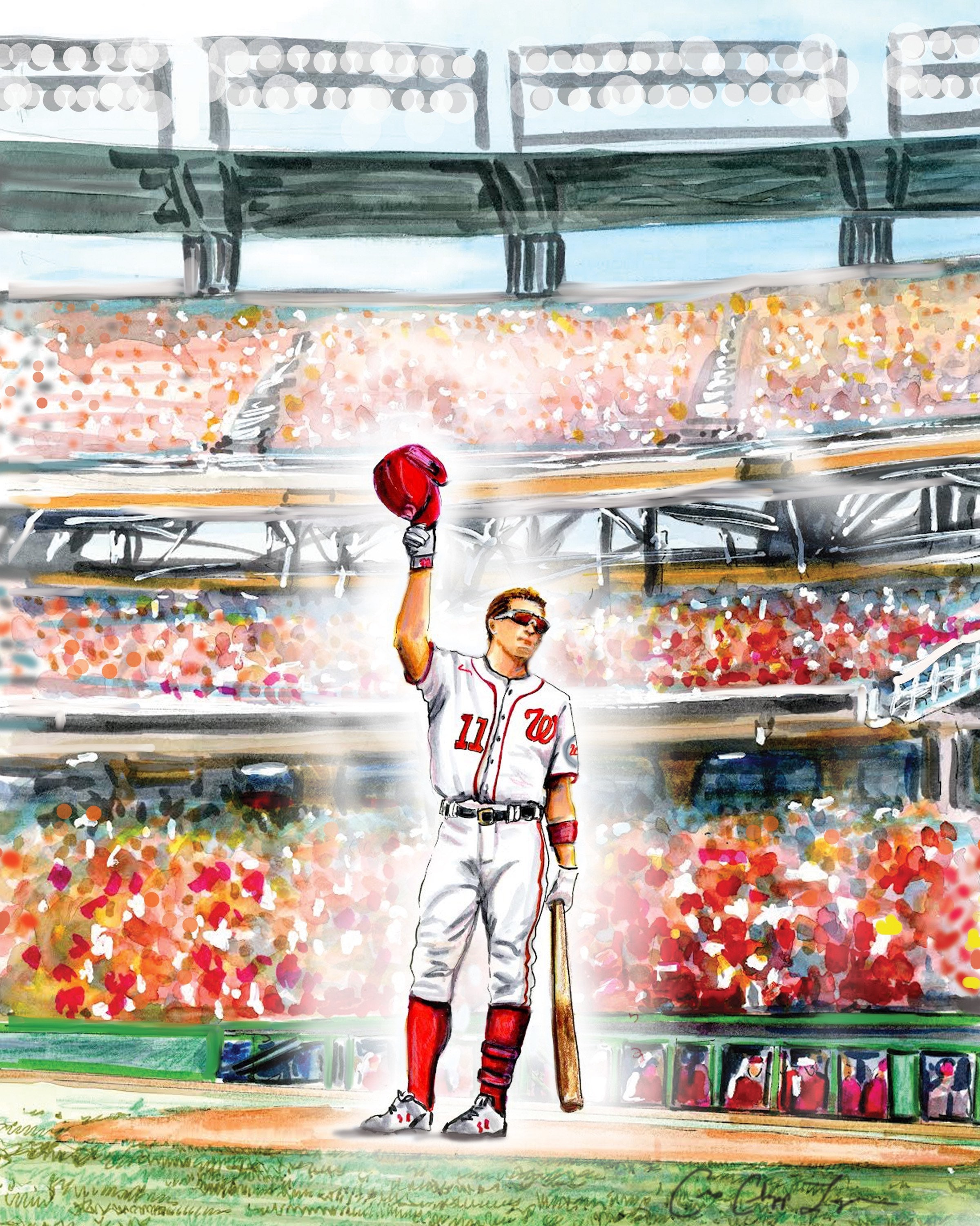 Honoring Mr. National Ryan Zimmerman Baseball Gicleé Print by 