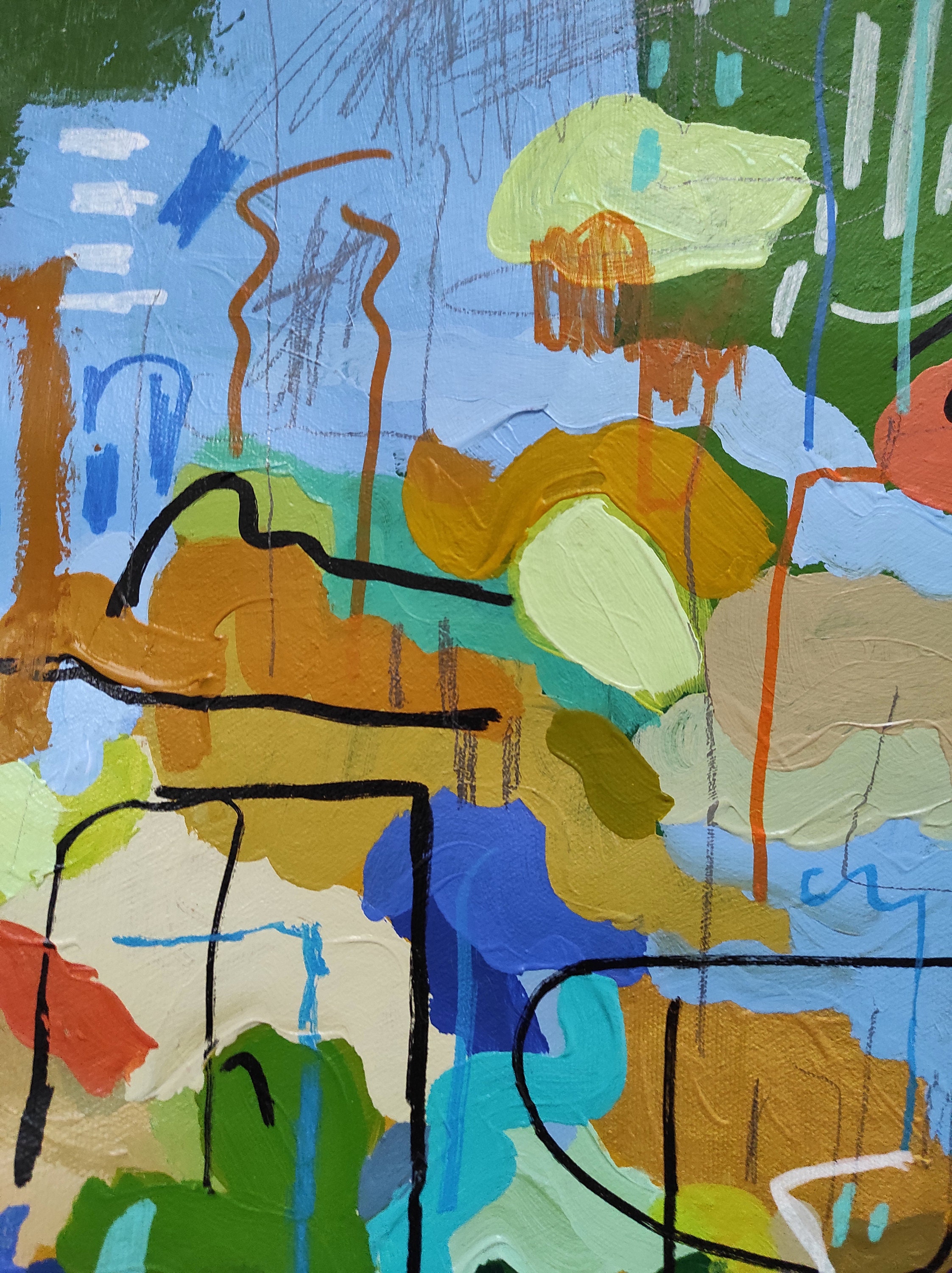 40x40 Abstract Painting Mustard Yellow Original Etsy