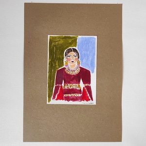 Dipinto originale da 8"x12" pollici su carta artistica marrone di Sophie Vanderfeld