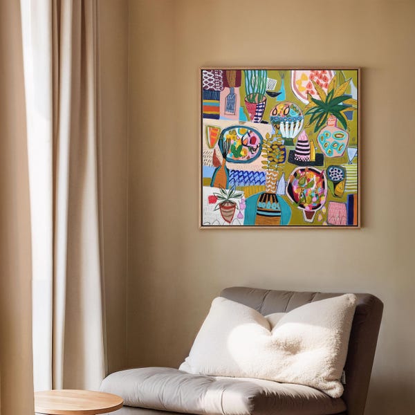 original still life painting on canvas made with acrylic colors, painted to order in three sizes hand-painted by Sophie Vanderfeld