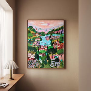 original Tuscany painting on canvas, handpainted Italy artwork on canvas, acrylic painting by Sophie Vanderfeld
