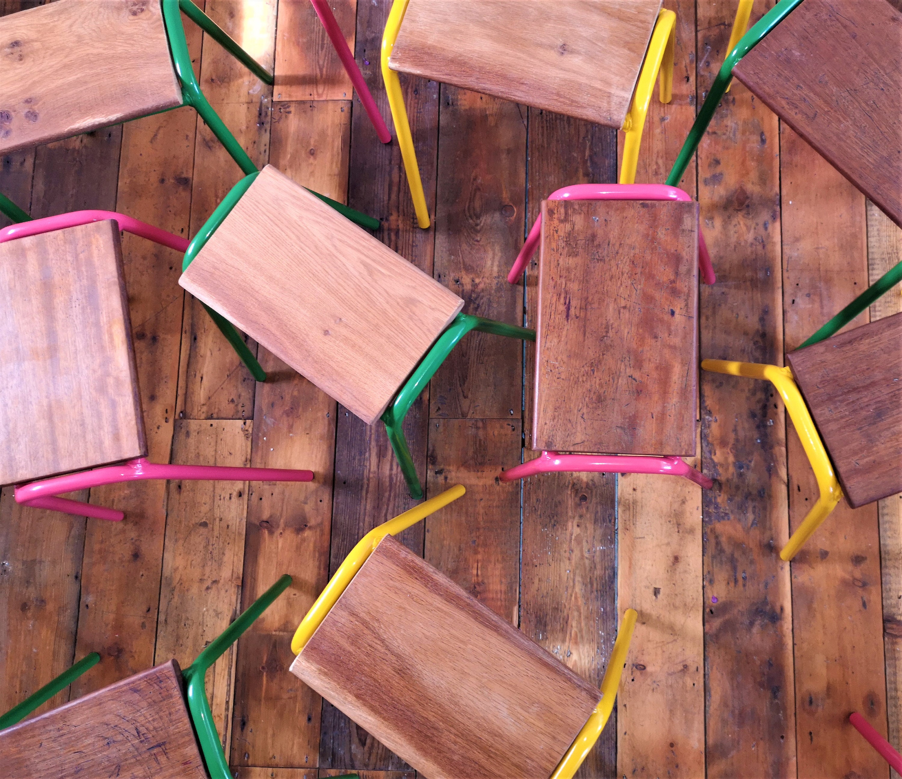 Vintage Retro Stacking Kitchen Bar Cafe Table LOW Stool Emerald Green ...