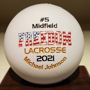 Custom Engraved Color Filled Lacrosse Ball