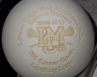 Personalized Lacrosse Ball - Engraved only Ball does Not  include a wooden base.