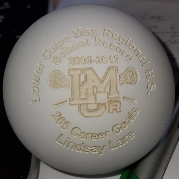 Personalized Lacrosse Ball - Engraved only Ball does Not  include a wooden base.