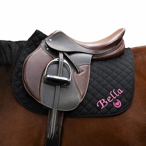 Personalised Embroidered Saddle Pad With Star Swirl, P,C,F, Saddle Cloth,Numnah
