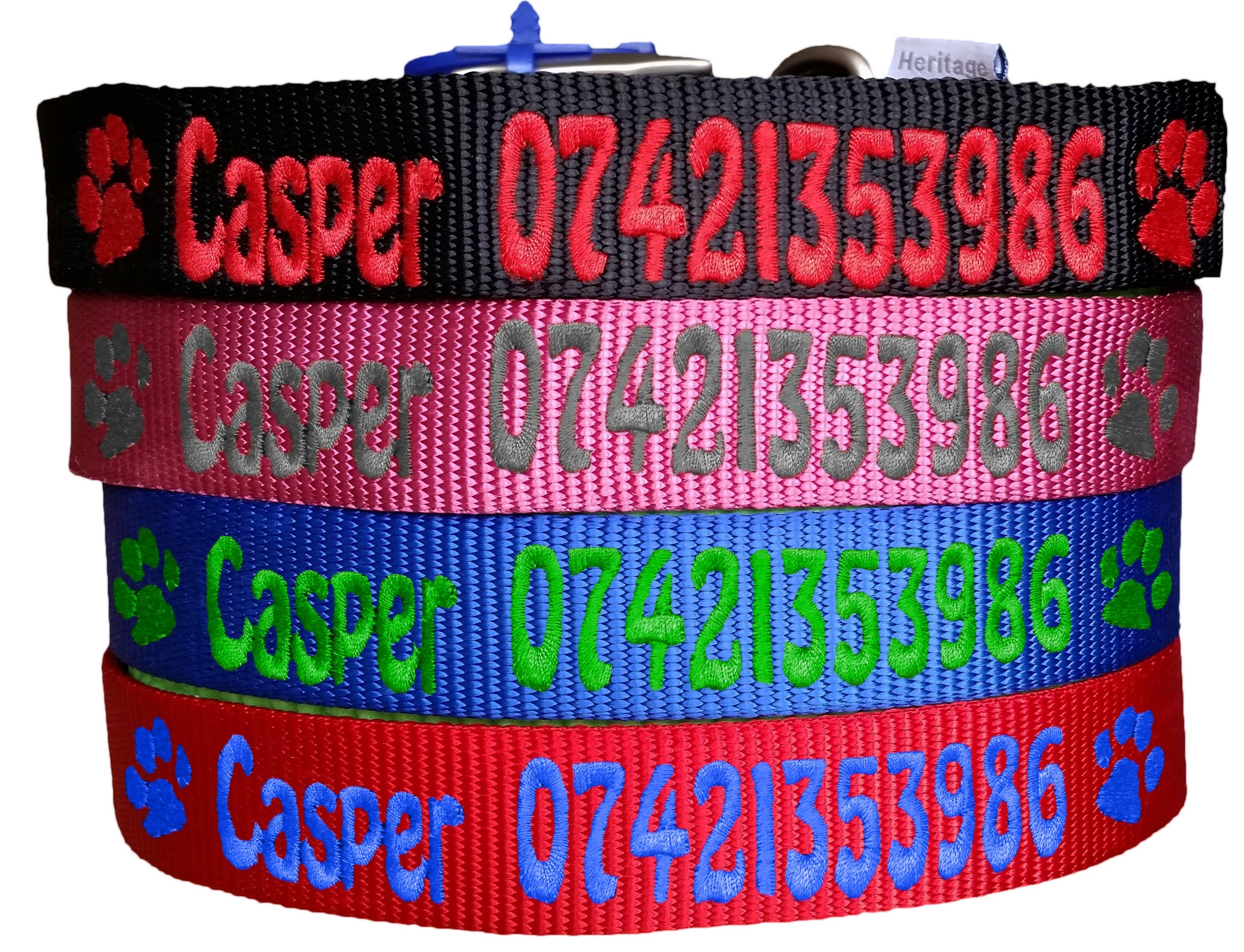 Personalised Dog Collar. Personalised Name & Phone Number Dog Etsy UK