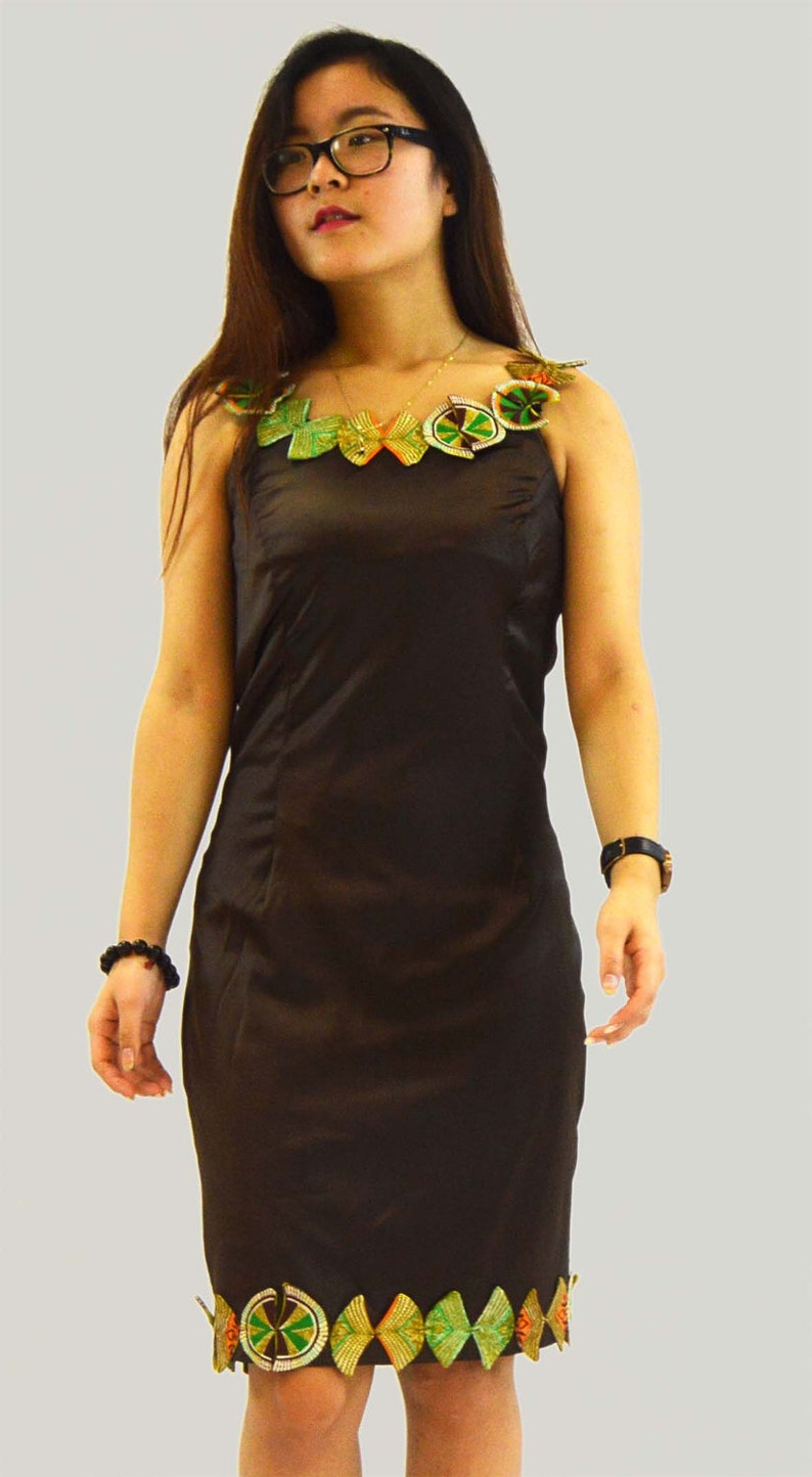 Belle de robe soirée en satin en tissu africain | Etsy