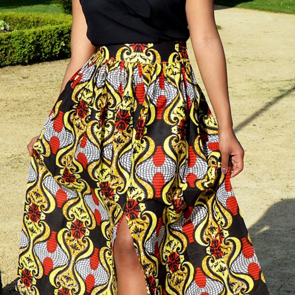 Belle jupe longue en tissu imprimé africain(wax)