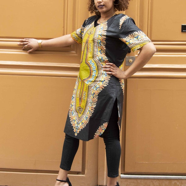 belle tunique en tissu imprimé Dashiki