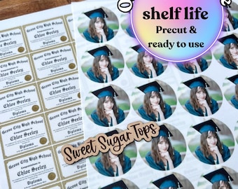 Custom Graduation Diploma Cupcake Toppers: Edible Image, Class of 2026