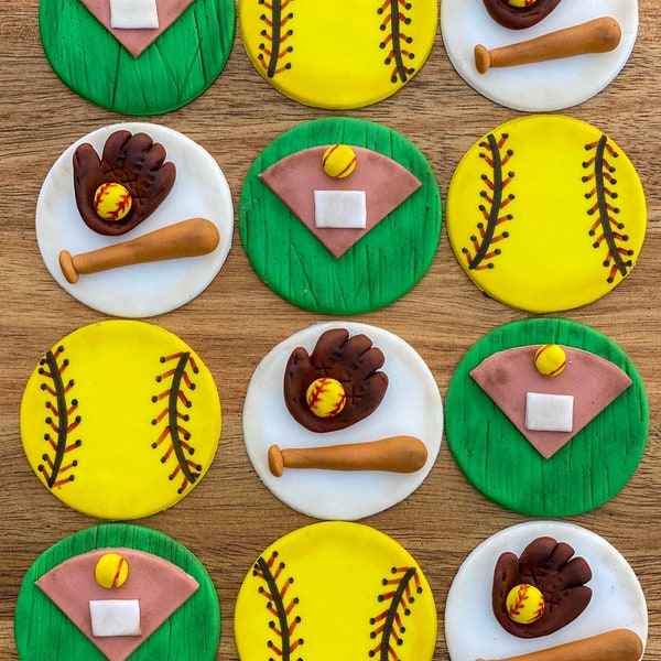 Softball Cupcake Etsy
