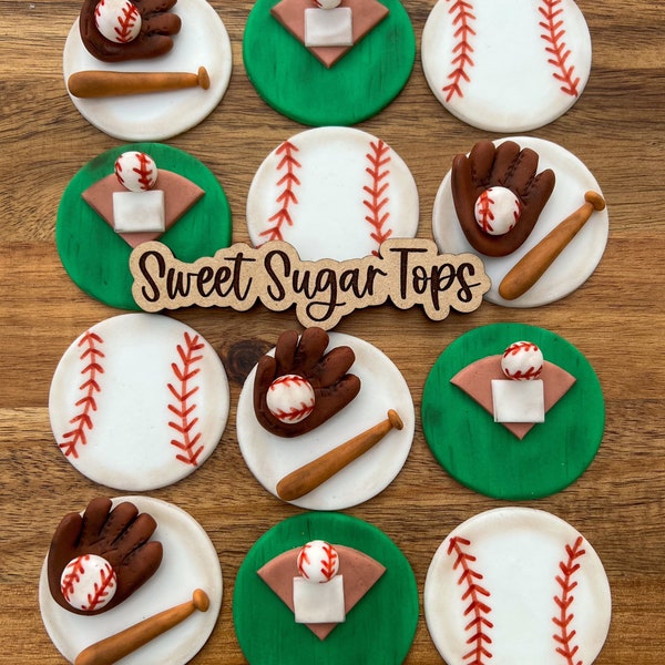 Baseball Cupcake Toppers Etsy