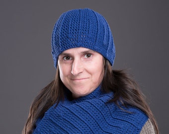 Haakpatroon voor getextureerde muts of slouchy hoeden, maten pasgeboren tot volwassen