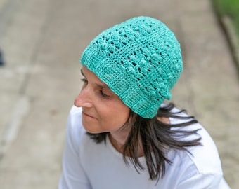 Crochet Pattern for a Lacy Textured Hat