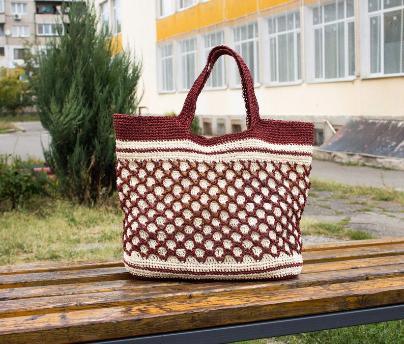 Crochet Pattern for Summer Beach Tote From Paper Raffia - Etsy