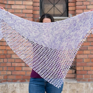 Crochet pattern for Lace Asymmetrical Triangular Shawl