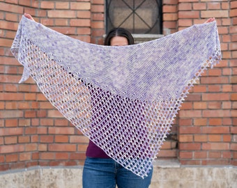 Crochet pattern for Lace Asymmetrical Triangular Shawl