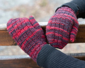 Knitting Pattern for Easy Textured Mittens and Fingerless Mitts