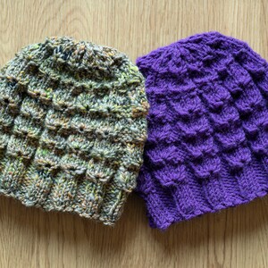 Knitting Pattern for Textured Hat in 4 Sizes, Baby, Child, Women, Men