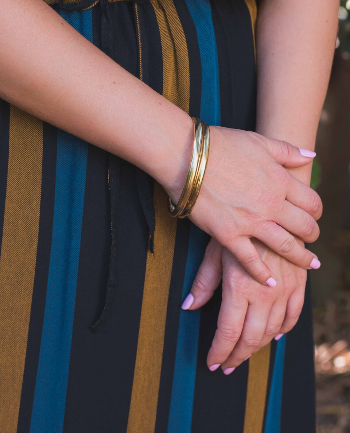 Gold Bangle Bracelet Hard Bracelet Smooth Bracelet Bangle Etsy