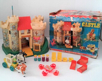 Vintage 1960/'s 70/'s Used Fisher Price Little People Yellow Bed Vintage Little People Castle Accessory lot 2