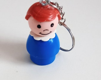 Little people retro vintage spielzeug Little Fisher-Price Kleine blaue Mädchen Schlüsselanhänger Kunststoffbasis