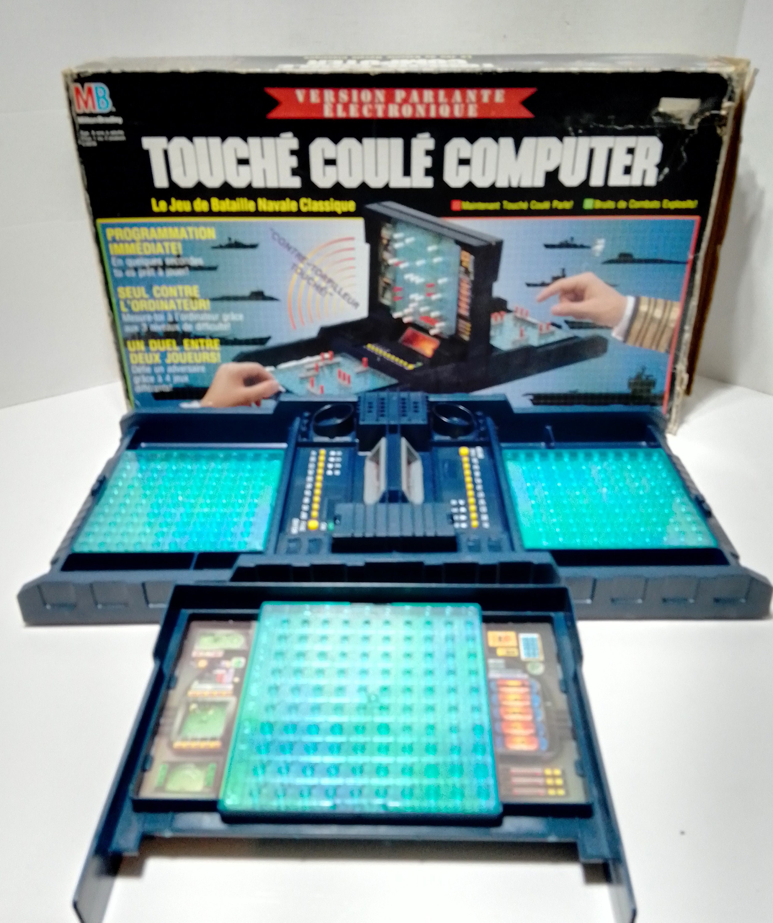 Vintage 1989 Electronic Talking Battleship Game Original Box 100 Percent  Complete French Version 