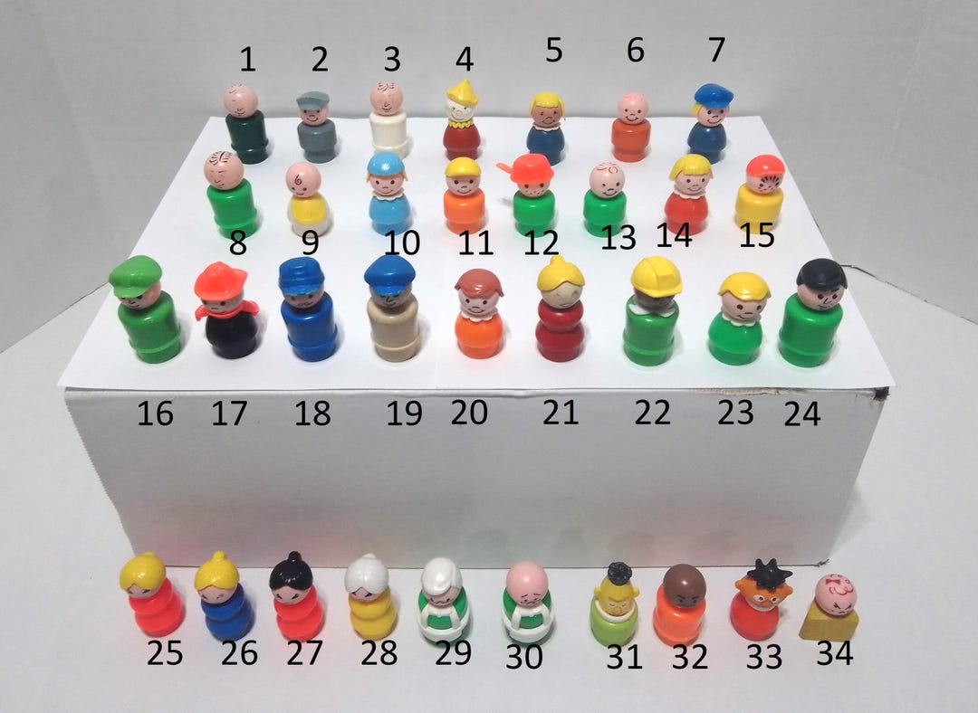 Pick the One You Love Lot of 34 Vintage FISHER PRICE Plastic and Wood