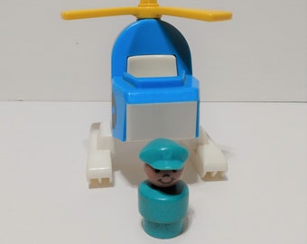 Vintage 1978 Fisher Price Helicopter Little People Quaker