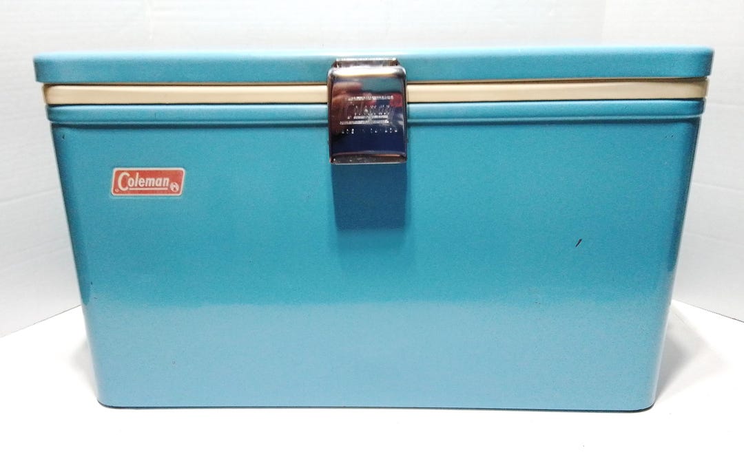Couvercle De Glacière Vintage Coleman Low-Boy 44 Quarts - Rouge Métal - Occasion