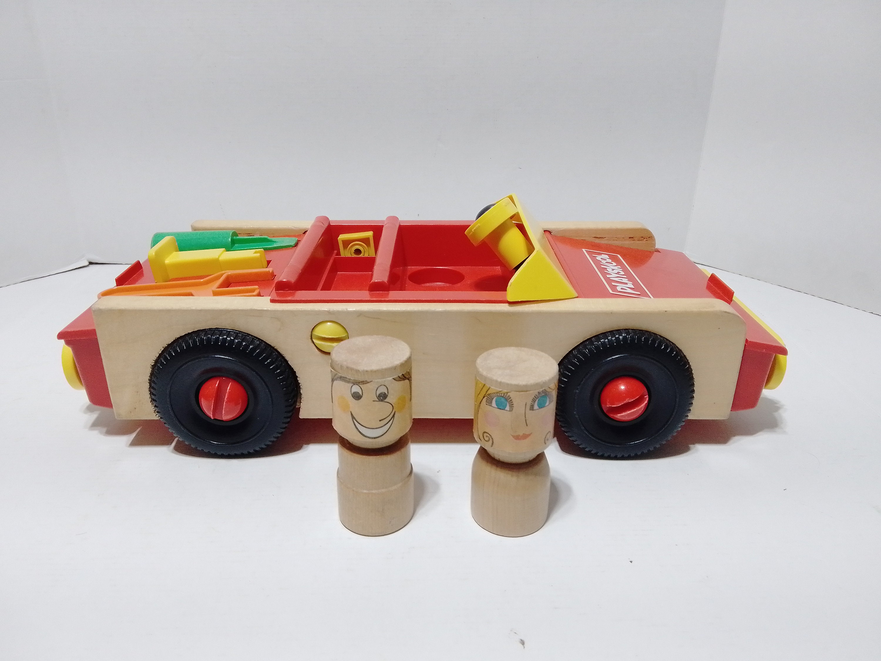 Playskool Toy Wood Puzzle Vintage Toybox Treasure Garage Auto