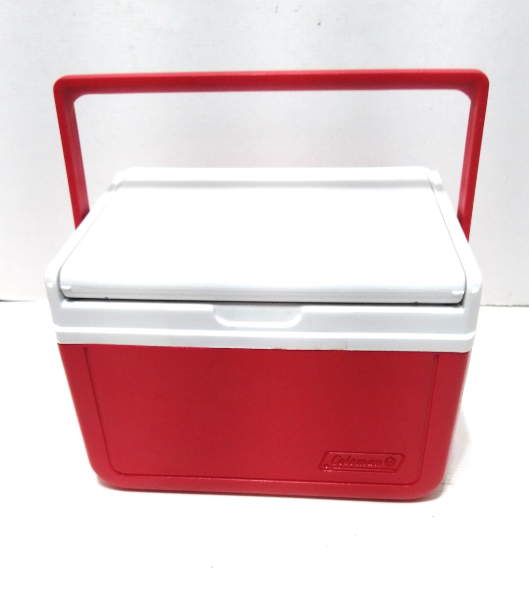 Vintage 1998 Coleman 10 Cooler Ice Chest 5205 Flip Lid Red and