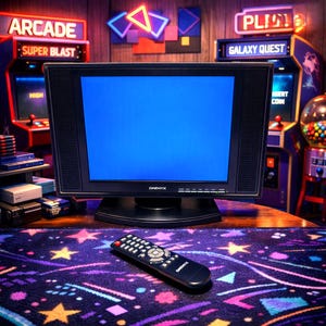 Daenyx Vintage color television - PC Monitor 15 inches  - perfect for video game vintage, camping man cave and more with Remote control