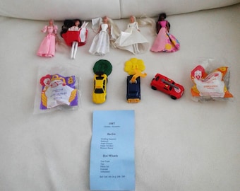 1997 lot of 10  Barbie and Hot Wheels cars Happy meal McDonald collectible toys