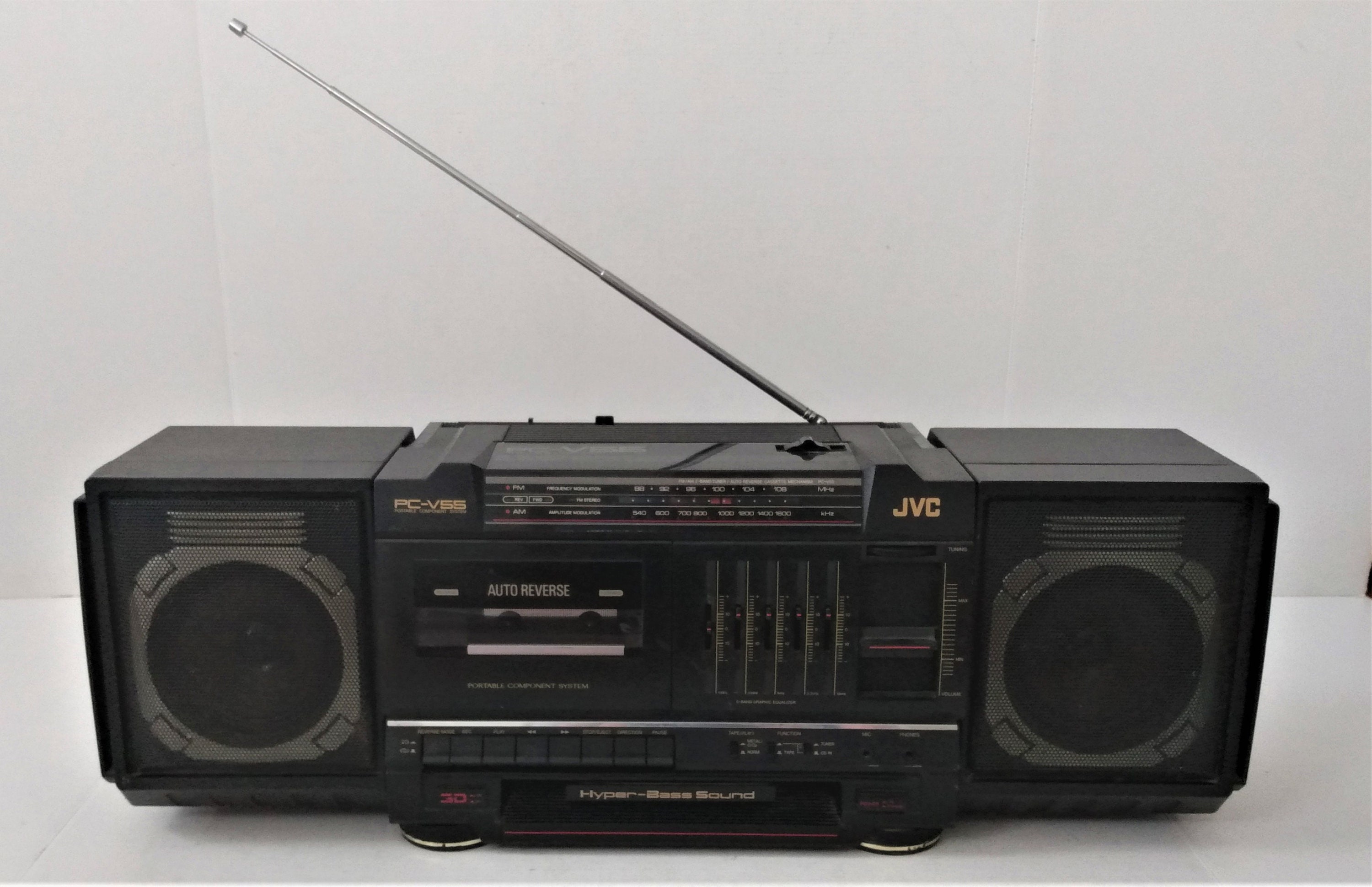 Vintage JVC PCV2J Boombox 1987 Am/Fm Cassette CD Player Works Great