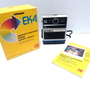 ¡Coleccionable! Kodak EK4 - Cámara fotográfica instantánea vintage, en excelente estado, en caja con instrucciones, década de 1970.