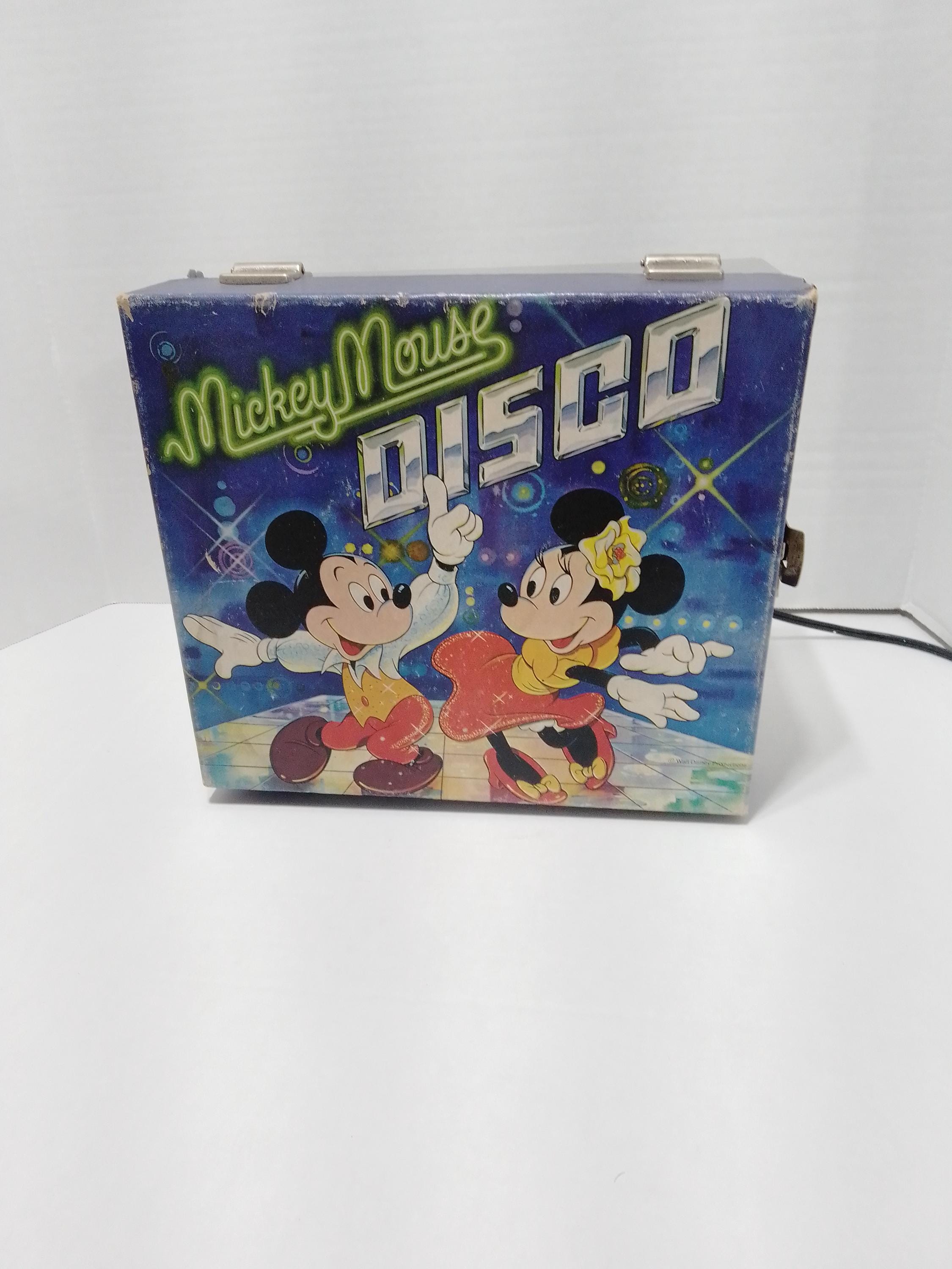 ライト付きのビンテージ レトロ ポータブル ミッキー マウス ディスコ