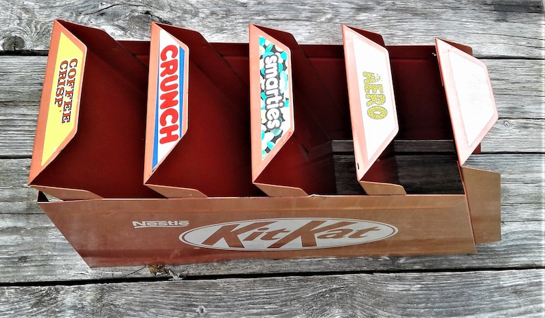 Vintage 1980/'S Nestle Kit Kat KITKAT chocolate Metal display Crunch- Coffee Crisp Smaries Aero From McCowan cie