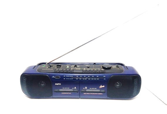 VINTAGE 1990'S Sanyo MW 731 Stéréo Double Tape Cassette