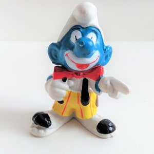 Vintage Clown Smurf Figurine by Peyo Collectible PvC Figure 1980&#39;S